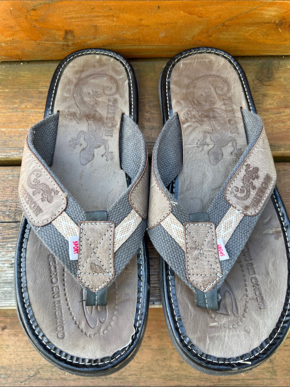Men's Brown Gray Casual Flip-Flops - Comfortable Everyday Sandals